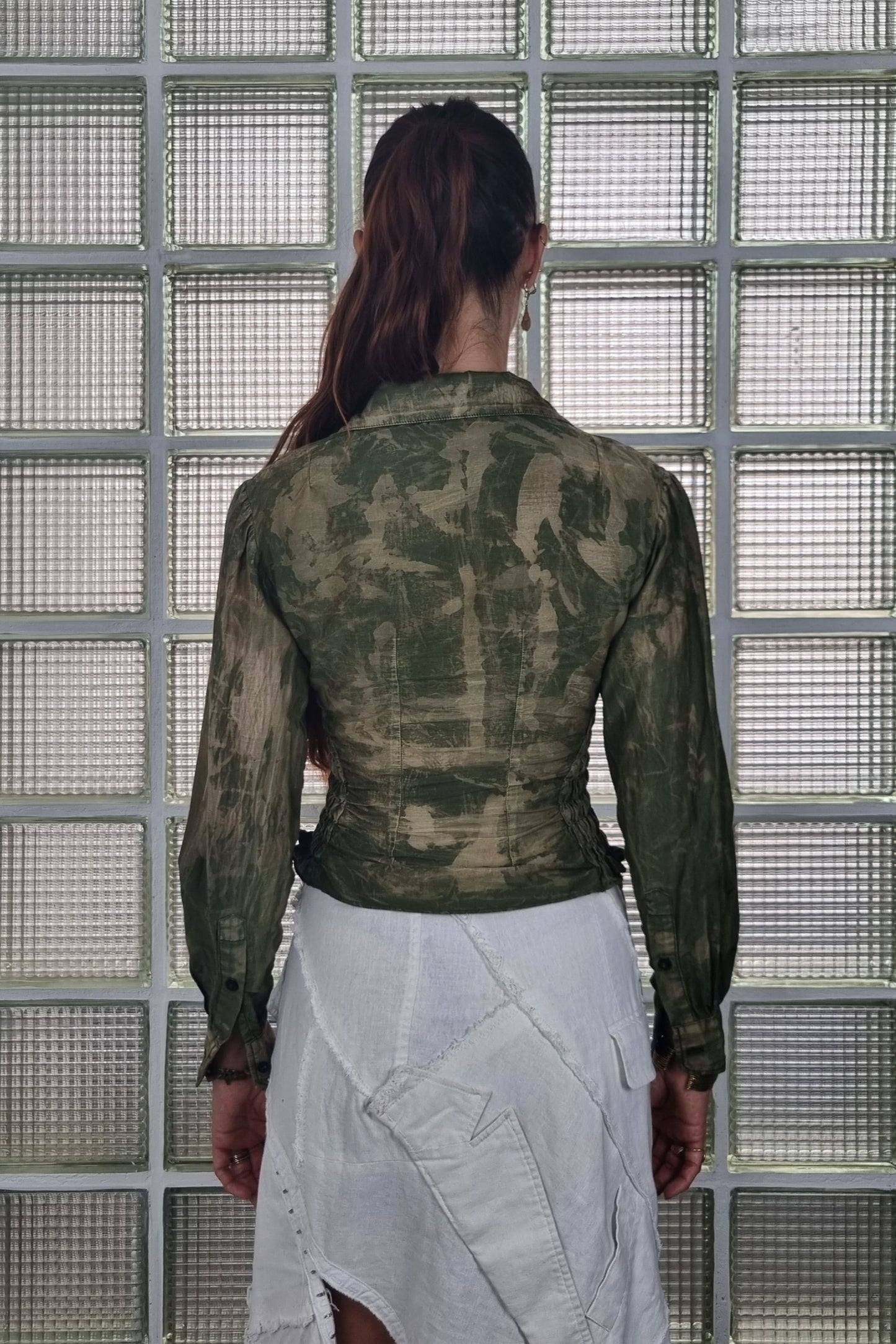 Double collar voile shirt