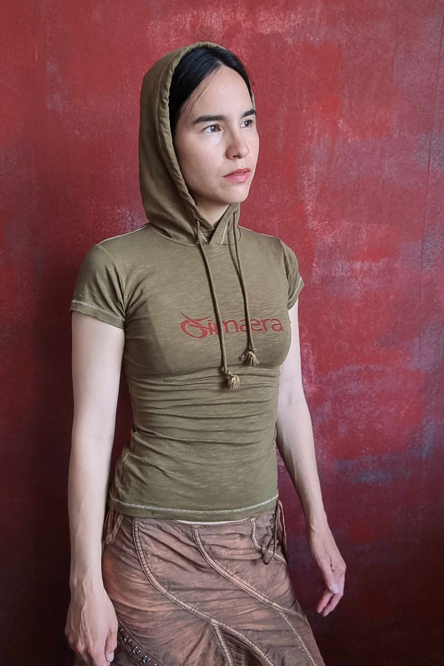 Hooded T-shirt - Olive green