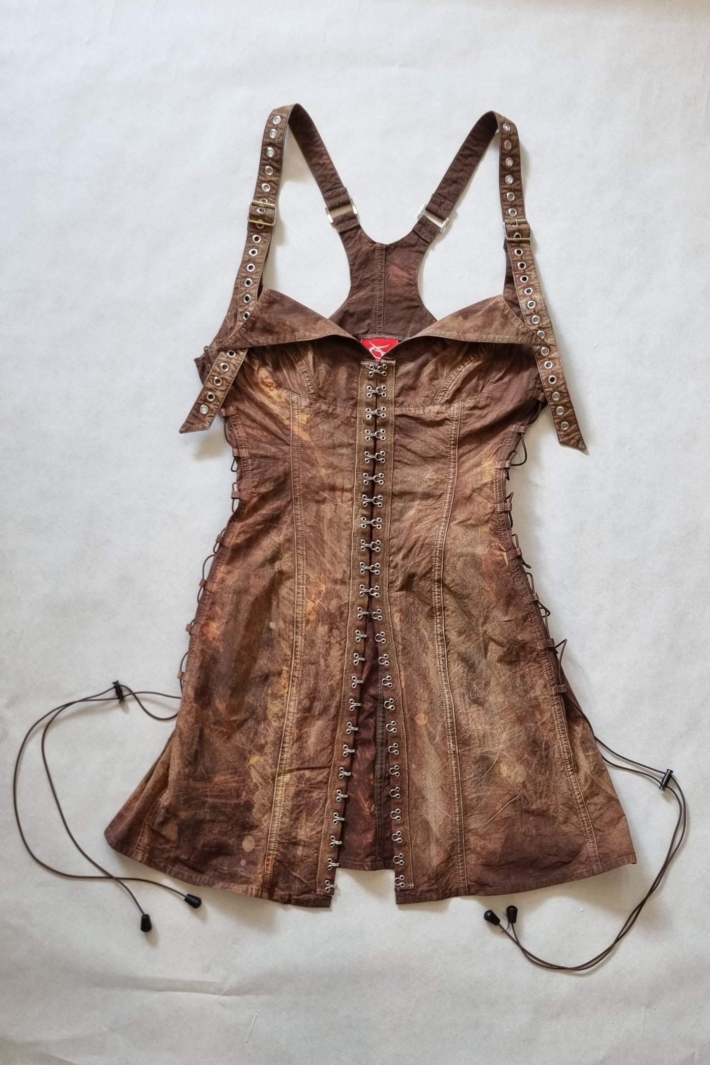 Patina Strap Dress – Hand-Dyed Corset Fit in Deadstock Cotton flat