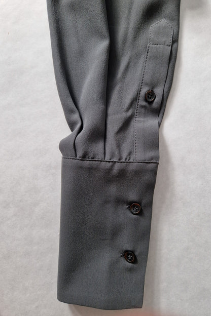 Silk Mousseline Button-Up Shirt – GOTS Certified Deadstock Silk with Shirred Waist